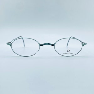 Rodenstock R 4263 C ,90s , vintage lightweight green and black  small oval eyeglasses , women & men frames , NOS