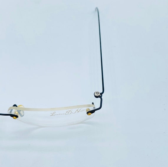 Leonhard De Nebbe 1022 90s Vintage Black Rimless Rect… - Gem