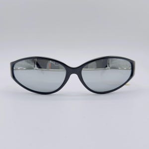 Vintage Jean Paul Gaultier Shield Sunglasses: Black & Silver Frames, Made in Japan
