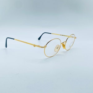 Cops Gold C 015 90s  Vintage Gold  Round Unique Eyeglasses Womens & Mens Frame  Never Old Stock Made in italy