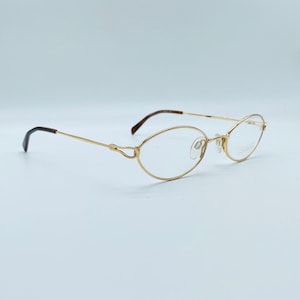 90s Vintage Silhouette Gold Oval Eyeglasses: Austrian Metal Frames NOS