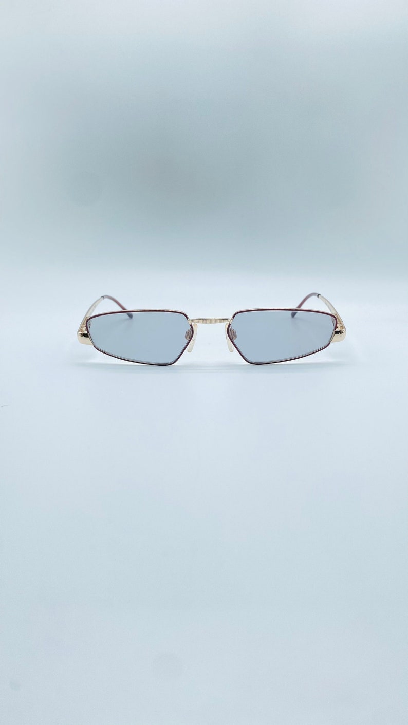 Vintage Diva Petite 9140 532,90s Small Rectangle Cat Eye Gold % shops Brown Sunglasses NOS ( Never Old Stock ) Frame İtaly