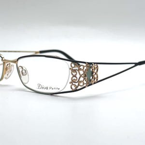 Diva 9188 802 , 90s , Vintage unique small rectangle , half rim eyeglasses , women Frames , NOS
