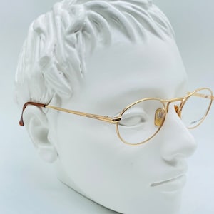 Giorgio Armani 154 764 / 90s / vintage small gold oval glasses / men & women frames / NOS