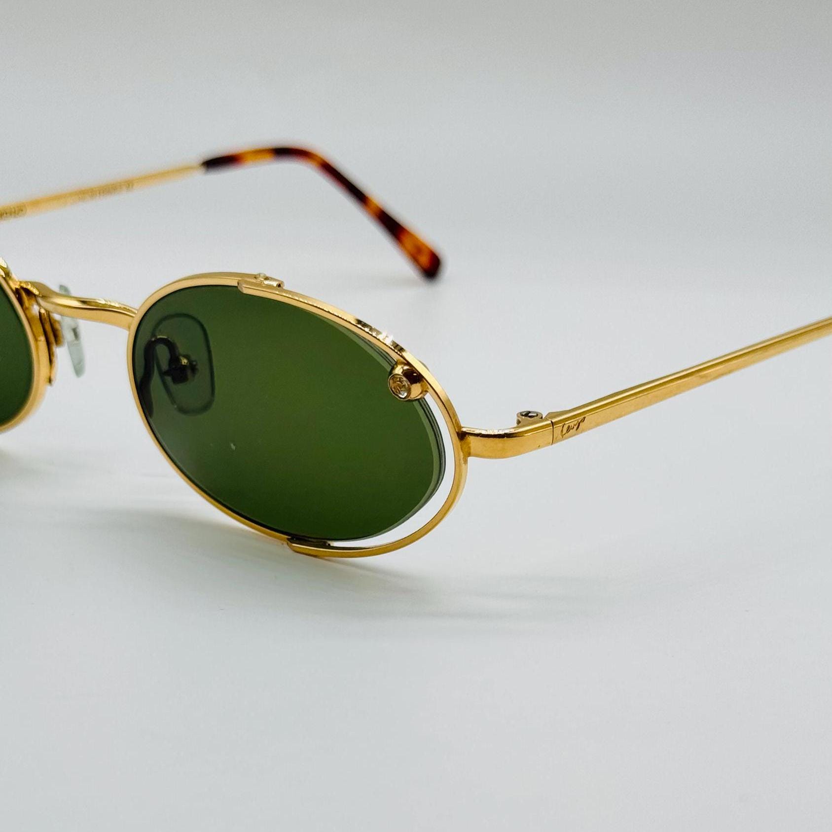 Kenzo K106 K13S 80s Vintage Gold Oval Unique Sunglasses