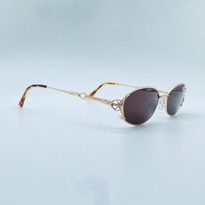 Diva D 2120 C1 Vintage 90s Gold Small Oval  Unique Sunglasses / Mens & Womens Frame / NOS /  Made İn İtaly