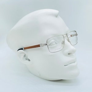 LT Lord 7151 / 80s / Vintage Palladium Plated  Silver Genuine And Wood Temples Eyewear Women & Men Frames/ New old stock / Made İn İtaly