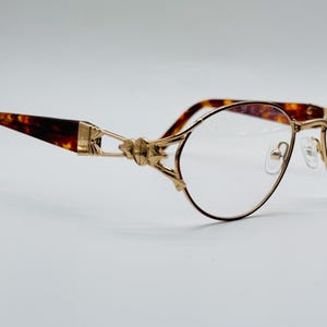 Osse Paris 7922 , 90s , Vintage Gold And Tortoise Oval Cute Eyeglasses , Men & Women Frames , NOS