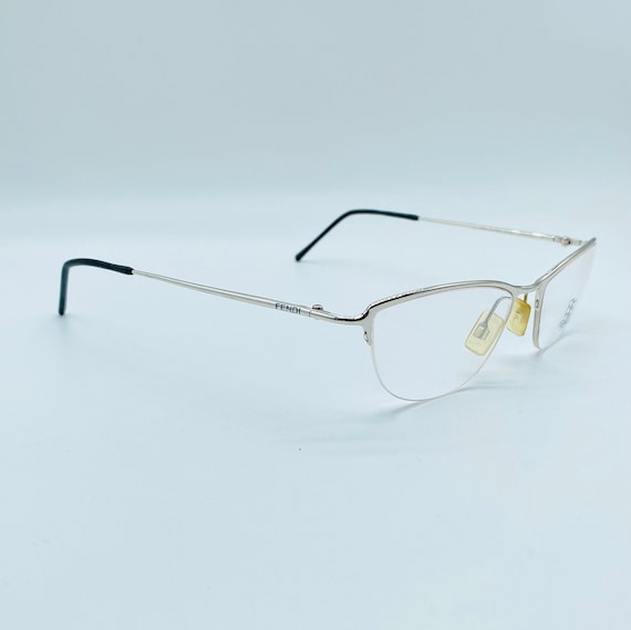 Fendi VL 7257 , 90s , Vintage Silver Small Half Rim Cat Eye Fendi VL 7257 , 90s , Vintage Silver Small Half Rim Cat Eye