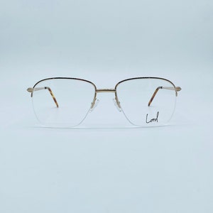 LT Lord 7102 90s Vintage Gold Aviator  Half Rim  Eyeglasses Women & Men Frames New old stock  Made İn İtaly