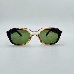 80s Vintage Square Sunglasses: Acetato Optica Amber Lens Frames