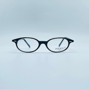 Vintage Brille schwarze ovale Vintage Brille - 90s italienisches Brillengestell