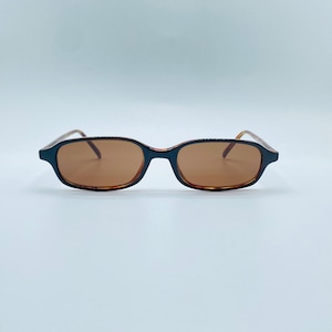 Guess GU 650 / 90s /  Vintage Brown Slim Rectangle Unique Sunglasses /  Women & Men Frames / NOS / Made İn İtaly