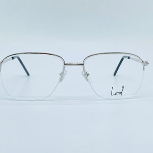 Lord 7102 90s Vintage Sılver Aviator  Half Rim  Eyeglasses Women & Men Frames New Old Stock Made İn İtaly