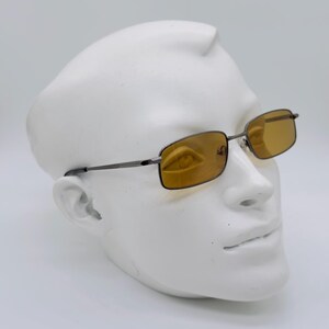 Vintage 90s Gray Metal Rectangle Sunglasses - Lord 7091 2 NOS