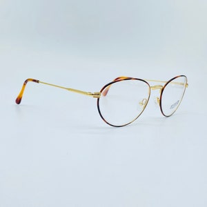 Le Club 1018 54 90s vintage gold and tortoise oval unique glasses women & men frames New old stock  made in italy