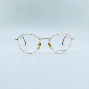 Giorgio Armani 165 80s Panto Vintage Gold  Glasses Men & Women Frames Made İn İtaly NOS