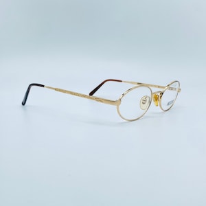 Moschino  M 3035-V / 90s / Vintage Slim Oval Gold Unique Glasses /  Men & Women Frames NOS  / Made in İtaly