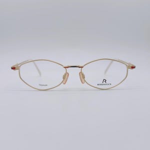 Vintage Rodenstock Titanium Eyeglasses: 90s Gold Hexagon Frames NOS