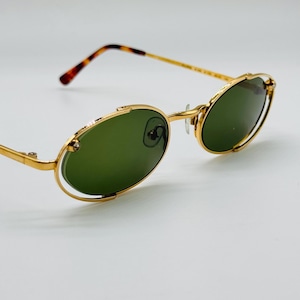 Vintage Kenzo Gold Oval Sunglasses: 80s French Frames NOS