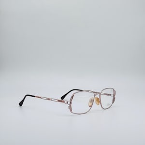 Vintage Diva Lilac Eyeglasses Frames: 90s Metal Square Glasses NOS
