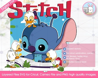 Stitch Chibi vector file, Svg, Pdf, Png.