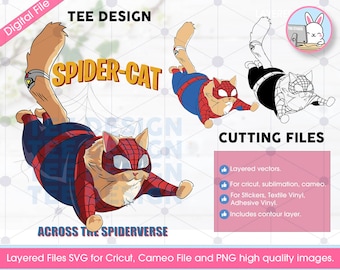 Spidercat 2023, Across Spiderverse, svg, png, tee design, cutting files.