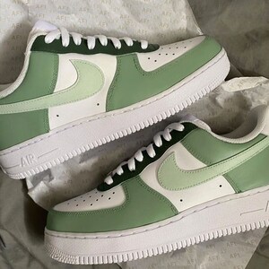 Custom nike air force 1 mid sage avocado green tea