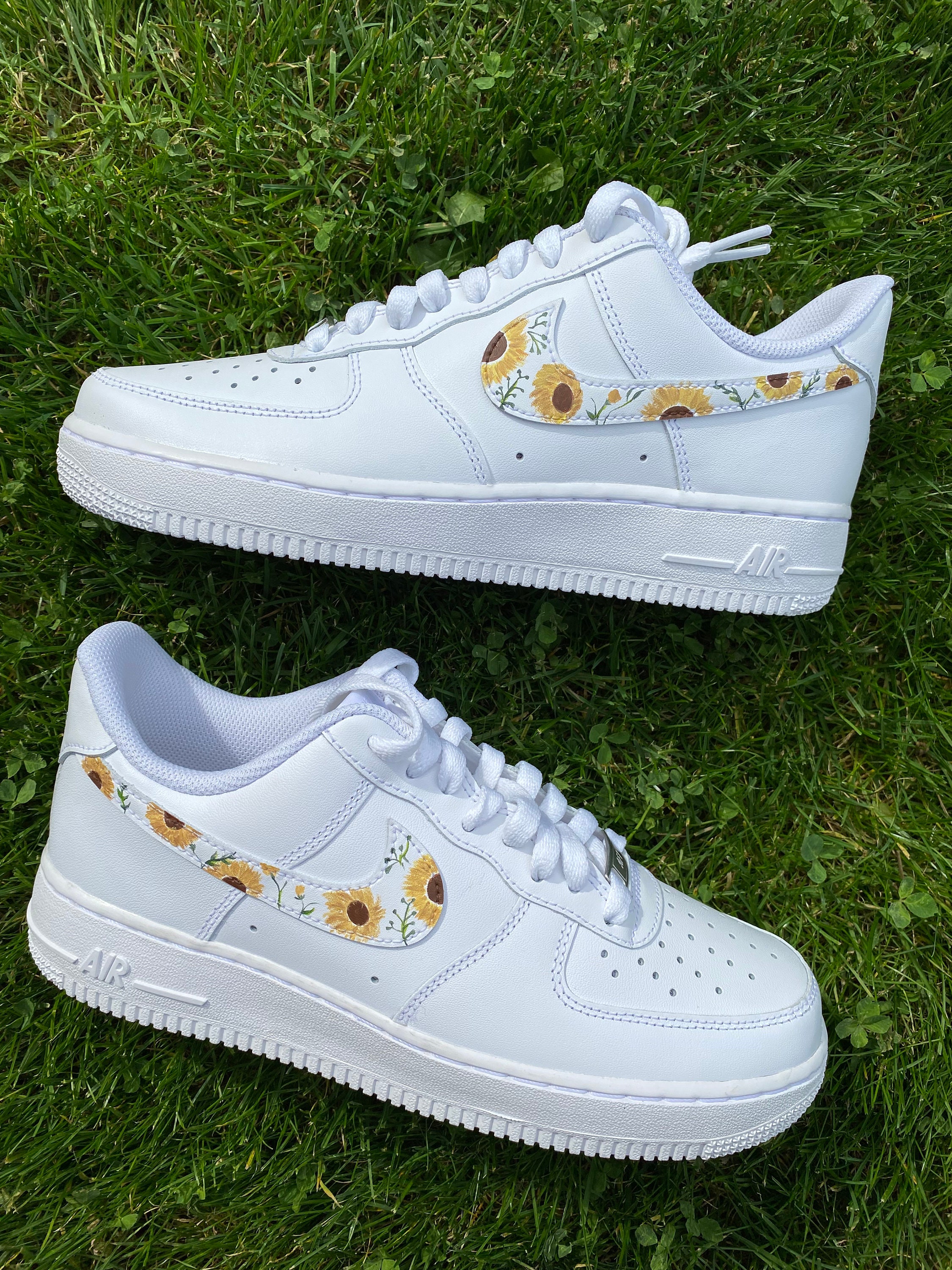 Black / Sunflower Yellow Floral Nike Air Force 1 Custom Sneaker