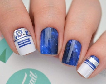 R2D2 Nail Polish WrapsNail Polish Wraps