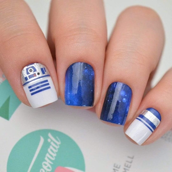 R2D2 Nail Polish WrapsNail Polish Wraps