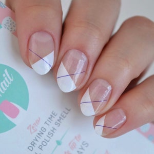 Sarah Geometric French Tips Nail Polish Wraps (transparent)