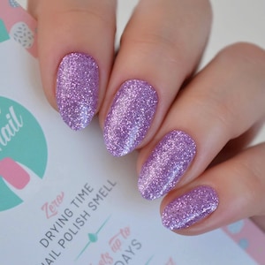 Purple Glitter Nail Polish Wraps