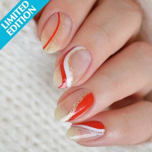 Candy Cane Nail Polish Wraps