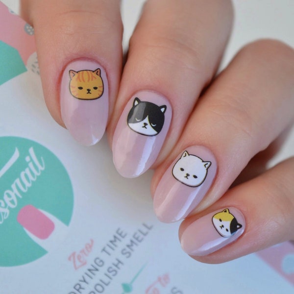 Cat Nail Art Etsy