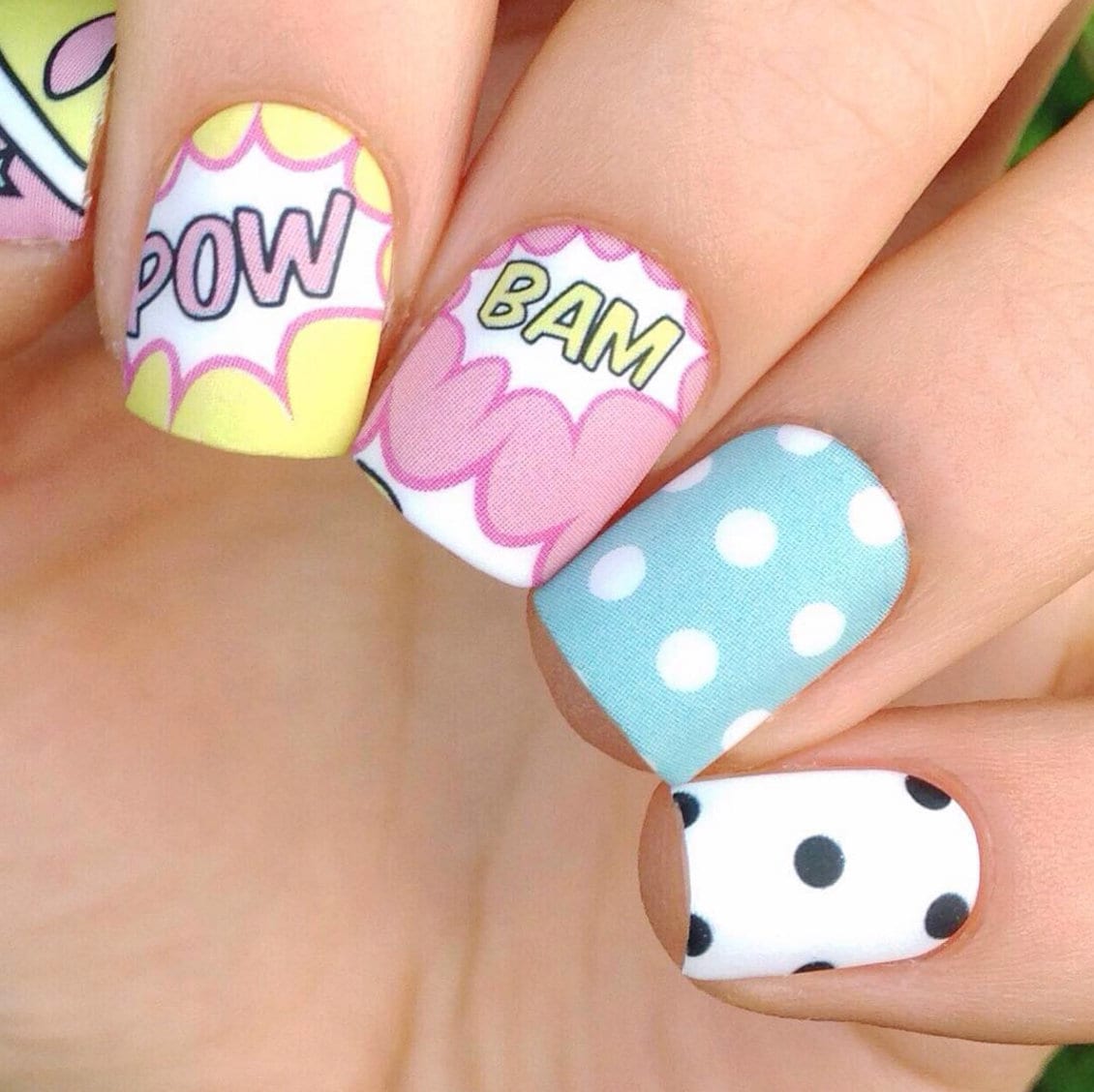 Comic Themed Nail Polish Wraps