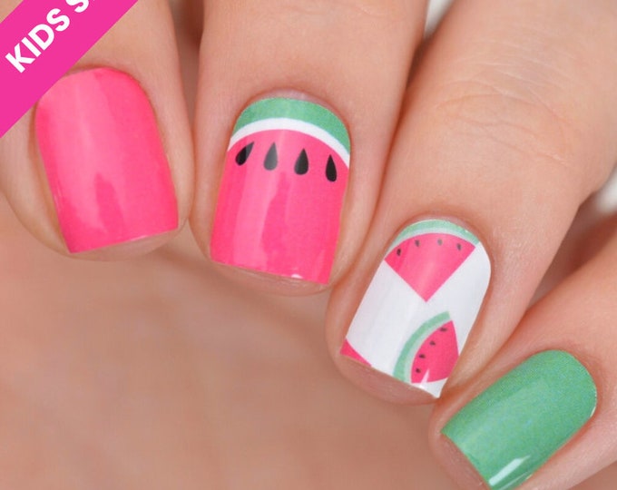 Watermelon for Kids Nail Polish Wraps (Age 2-7 years old)