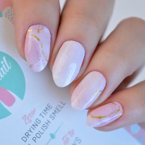 Envolturas de esmalte de uñas de cuarzo rosa