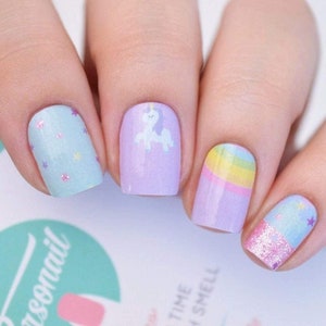Envolturas de esmalte de uñas de unicornio
