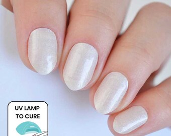 Mother of Pearl Jellies White Pearl Powder Semi Cured Stickers Wraps Sticker - DIY Easy to Apply Nail Polish Stickers Kit