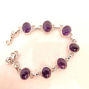 Amethyst Armband, Handgefertigtes Armband, 925 Sterling Silber Armband, Hochzeitsarmband, Februar Geburtsstein, Geschenk für Sie, Edelstein Armband