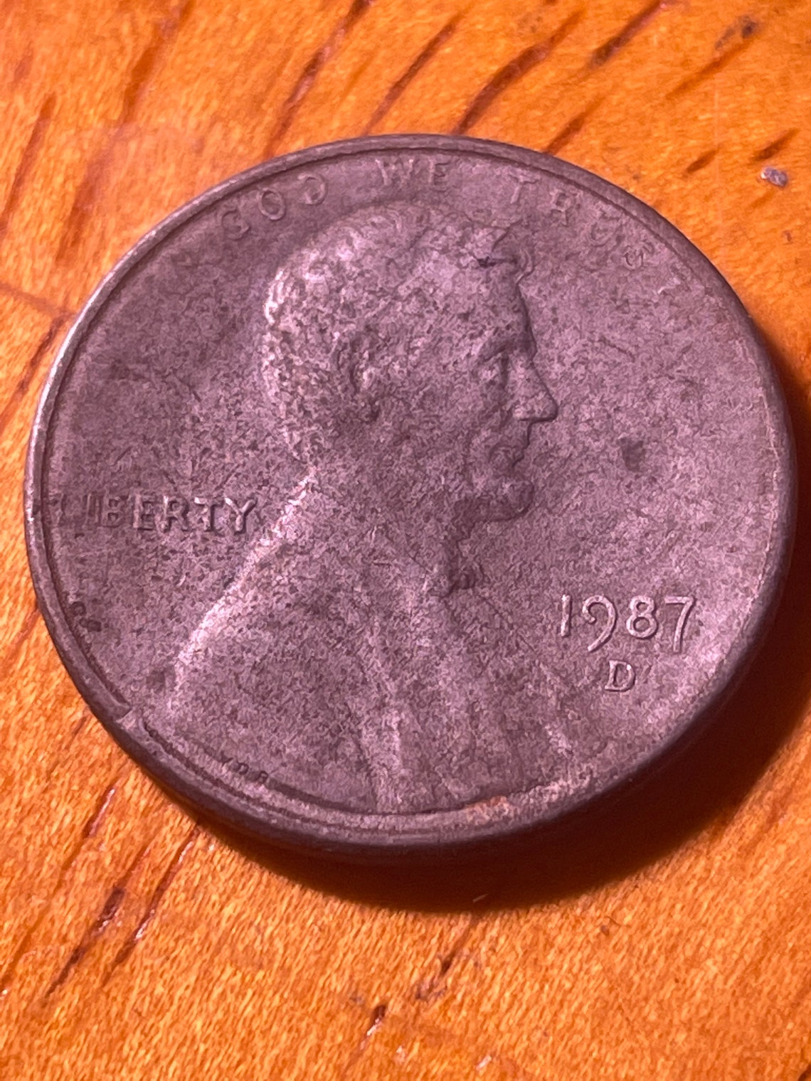 1987 D Zinc Penny Etsy