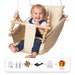 Baby Hammock Swing, Toddler Age 6-48 Months Indoor Portable Activity Seat, Wooden Canvas Swing, Mounting Hardware Inc Safe & Secure Beige 