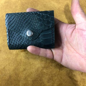 Cartera de cuero / Cartera de acordeón para tarjetas de crédito / Monedero unisex multitarjetero / Mini monedero de cuero con cierre de mano. Compra 2 y llévate 1 gratis.