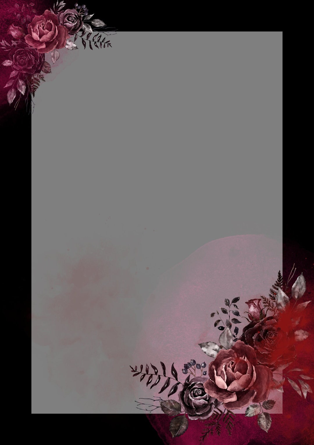 Gothic Roses Motivpapier Zum Ausdrucken Unliniert - Etsy