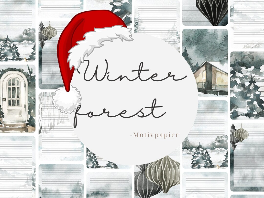 Winter Forest Motivpapier Zum Ausdrucken 8 Designs - Etsy