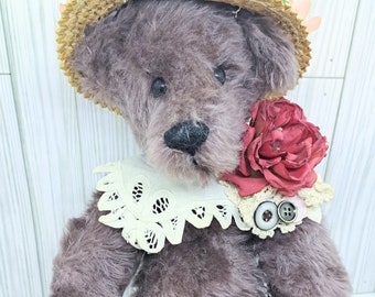 Rare Handmade Artisan Teddy Unique Collector's Item Artisan Crafted Collectible Teddy Charming Birthday Gift for Vintage Bear Collectors