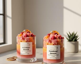 Cranberry Orange Whipped Candle, Holiday Soy Blend