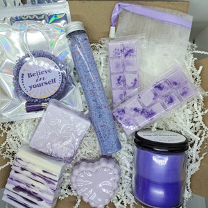Organic Bath Self Care Set Luxurious Bath and Body Spa Gift Handcrafted Aromatherapy Essentials Relaxation Pamper Kit Vegan Body Care Kit