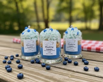 Blueberry Cobbler Candle: 10 oz Soy Wax Dessert Scent
